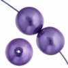 16 inch strand of 6mm Purple Round Glass Pearl Beads