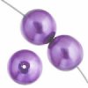 16 inch strand of 8mm Round Medium Violet Glass Pearl Beads