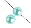 16 inch strand of 8mm Round Light Aqua Glass Pearl Beads