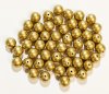 25 8mm Matte Metallic Gold Round Glass Beads