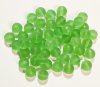 25 8mm Transparent Matte Light Green Round Glass Beads