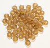 25 8mm Transparent Matte Smoke Topaz Round Glass Beads