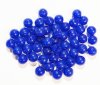 25 8mm Round Milky Dark Blue Opal Glass Beads