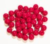 25 8mm Round Opaque Dark Red Glass Beads