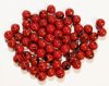 25 8mm Round Opaque Red with Black Speckle Glass Beads