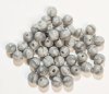 25 8mm Satin Grey Round Glass Beads