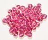 25 8mm Transparent Dark Pink AB Lustre Round Glass Beads