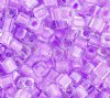 10 grams of 4x4mm Colorlined Opaque Violet Miyuki Cubes
