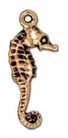 1 24x9.75mm TierraCast Antique Gold Seahorse Pendant