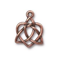 1 20.6x15.7mm TierraCast Antique Copper Celtic Open Knot Heart Pendant