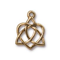 1 20.6x15.7mm TierraCast Antique Gold Celtic Open Knot Heart Pendant