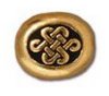 1 8.75x7.5mm TierraCast Flat Antique Gold Endless Knot Oval Bead