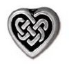 1 8.75x9.5mm TierraCast Flat Antique Silver Endless Knot Heart Bead