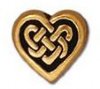 1 8.75x9.5mm TierraCast Flat Antique Gold Endless Knot Heart Bead