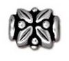 1 8x6mm TierraCast Antique Silver Leaf Bead