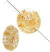 1 20x8mm Crystal with Yellow Squiggle Lampwork Disk