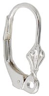 SS2052 1 Pair of Sterling Silver Leverback Ear Wire With Fleur de Lis