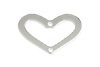 SS2771  1 Sterling 20x15mm Flat Heart with 2 Holes Connector