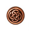 1 7x3mm TierraCast Flat Antique Copper Disk Bead with Celtic Knot Design