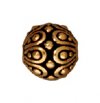 1 7mm TierraCast Round Antique Gold Casbah Bead