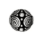 1 8mm TierraCast Round Antique Silver Spiral Bead