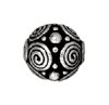1 8mm TierraCast Round Antique Silver Spiral Bead