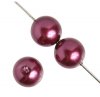 16 inch strand of 8mm Round Wine Glass Pearl Beads