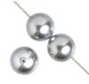 16 inch strand of 8mm Round Light Grey / Silver Glass Pearl Beads
