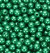100 6mm Emerald Green Pearl Acrylic Beads