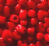50 12x10mm Acrylic Opaque Red Heart Beads