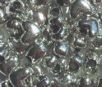 50 12x10mm Acrylic Metallic Silver Heart Beads