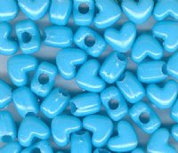 50 12x10mm Acrylic Opaque Light Blue Heart Beads