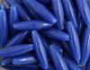 100 19x6mm Acrylic Opaque Dark Blue Spaghetti Beads