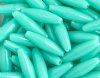 100 19x6mm Acrylic Opaque Turquoise Spaghetti Beads