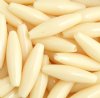 100 19x6mm Acrylic Opaque Ivory Spaghetti Beads