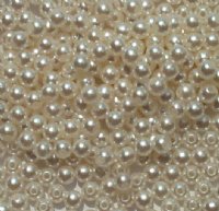 200 4mm Ivory Pearl Round Acrylic Beads