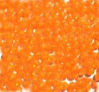 200 5mm Round Acrylic Transparent Bright Orange Beads