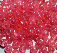 100 6mm Transparent Pink AB Round Acrylic Beads