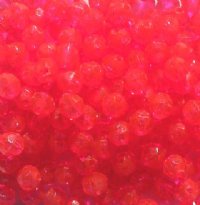 200 6mm Acrylic Faceted Hot Pink / Cerise