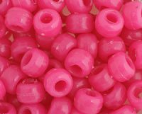100 6x9mm Fluorescent Pink Acrylic Crow Beads