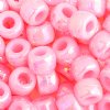 100 6x9mm Opaque Light Pink Iris Acrylic Crow Beads