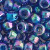 100 6x9mm Transparent Dark Sapphire Iris Acrylic Crow Beads