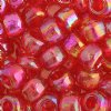 100 6x9mm Transparent Raspberry Red Iris Acrylic Crow Beads