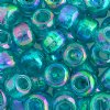 100 6x9mm Transparent Light Turquoise Iris Acrylic Crow Beads
