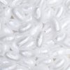 100 9x6mm Acrylic Pearlized White Ovals