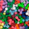 100, 11mm Opaque Multi Mixed Acrylic Tri-Beads