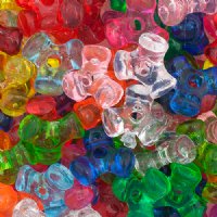 100, 11mm Transparent Multi Mixed Acrylic Tri-Beads