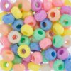 140pc, 9x14mm Opaque Pastel Mix Faceted Large Hole Acrylic Crow / Spacer Beads
