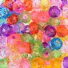 140pc, 9x14mm Transparent Multi Mix Faceted Large Hole Acrylic Crow / Spacer Beads