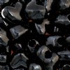 50, 12x10mm Opaque Black Acrylic Heart Beads